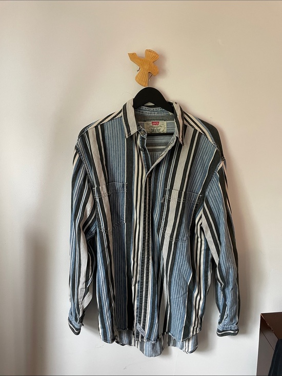 Levi's Other - Levi's Blue and White Vertical Stripe Button-Down Shirt